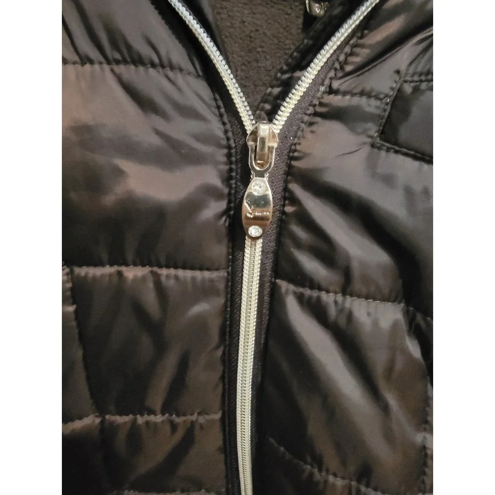 HAWKE & Co Girls Size 16 Brown Quilted Puffer Jacket Leopard Print Faux Fur Hood